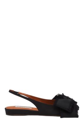 Lanvin Slingback Ballerina Flat In Satin in Black at Nordstrom, Size 38 Eu
