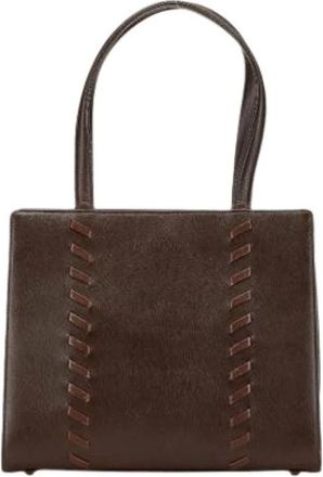 Saint Laurent Pre-owned Handbags, female, Brown, Size: ONE SIZE Pre-owned Leather Handbag