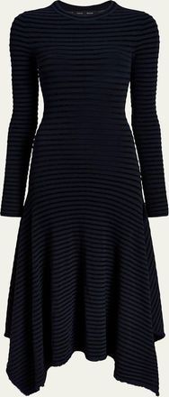 Proenza Schouler Didi Matte Viscose Velvet Stripe Dress