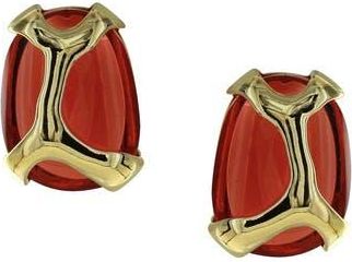 Olivia Welles Geometric Jewel Earrings in Gold /Red at Nordstrom Rack
