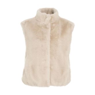 Herno Beige Faux Fur Gilet Vest - Dames - Bodywarmers - Beige - L - Jassen