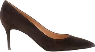 Gianvito Rossi Dark Brown Slip On Pumps