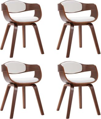vidaXL Sedie Da Pranzo 4 Pz In Legno Piegato E Similpelle Vidaxl