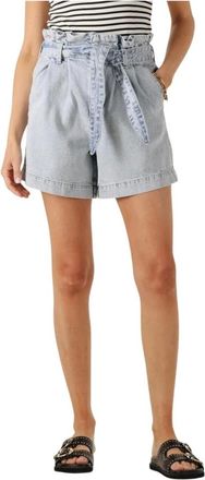 Catwalk Junkie Korte Broeken, Dames, Blauw, M, Denim, Comfortabele Taille Denim Short in Lichtblauw