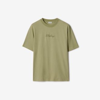 Burberry Check Cursive Logo Cotton T-shirt, Size: XXXL