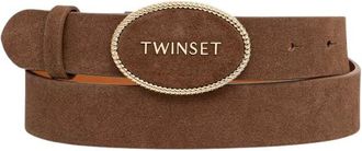 Twinset Su&egrave;de leren riem - Dames - Accessoires - Bruin - Maat: M Su&egrave;de