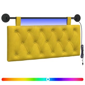 vidaXL Cabecero Colgante Con Luz Led Amarillo Terciopelo Vidaxl