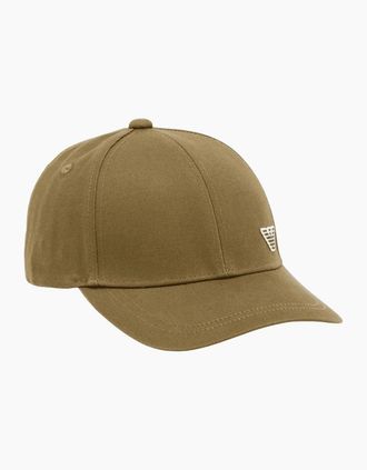 Emporio Armani Mens Embroidered Eagle Khaki Cap - Green - Size: ONE size