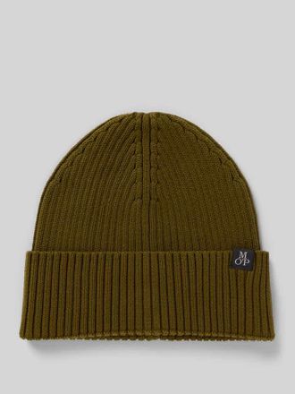 Marc O'Polo Beanie aus reiner Baumwolle mit Umschlag in Khaki, Größe 1