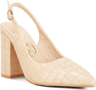 London Rag Macha Croc Embossed Slingback Pump in Beige at Nordstrom Rack, Size 10