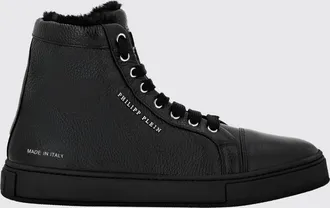Philipp Plein Sneakers alte in pelle a grana con interni in shearling