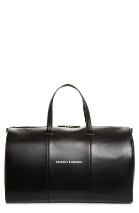 Christian Louboutin Tactical Leather Duffle Bag in Bk01 - Black at Nordstrom