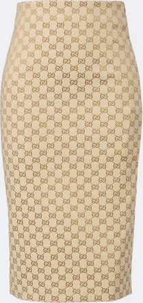 Gucci GG canvas cotton-blend pencil skirt