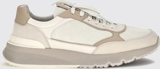 Brunello Cucinelli Sneakers basse bicolore in pelle e suede con suola dentellata