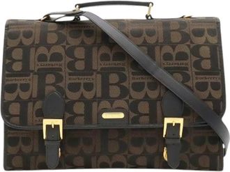 Burberry Pre-owned Nylon Canvas Aktetas - unisex - Vintage Handtas - Bruin - ONE Size - Nylon - Vintage