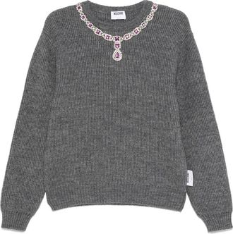 Moschino Jewel-embellished Ribbed Sweater