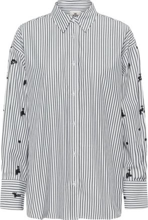 Karen by Simonsen Gestreepte Blouse - Dames - Overhemden - Groen - S - Overhemden
