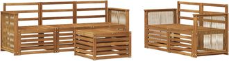 vidaXL Conjunto De Sof&aacute;s De Exterior 6 Uds. Natural Vidaxl