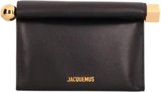Jacquemus Le Sac Rond Carr&eacute; - Dames - Clutches - Zwart - ONE Size - Katoen - Tassen