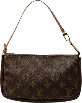 Louis Vuitton Pre-owned Pochette Accessoires - Dames - Vintage Schoudertas - Bruin - ONE Size - Leer - Vintage
