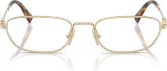 Miu Miu 0mu 52zv Rectangular Gold-tone Eyeglasses