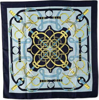Hermès Foulard Eperon dOr in seta 1990-2010 - Blu