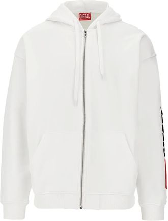 Diesel Hoodie met rits - Wit