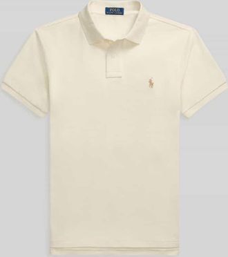 Polo Ralph Lauren Slim Fit Poloshirt aus reiner Baumwolle in Offwhite, Gr&ouml;&szlig;e XL