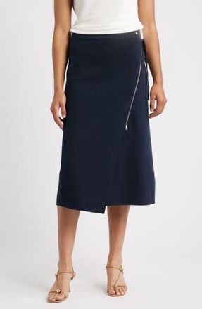 BOSS Feliora Faux Wrap Skirt in Dk Bu at Nordstrom Rack, Size X-Large