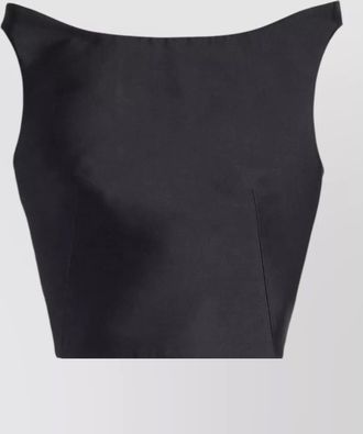 Jil Sander silk wool sleeveless cropped top