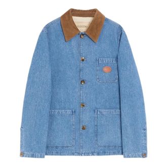 Valentino Heren, Jassen, Blauw, Maat: M Denim