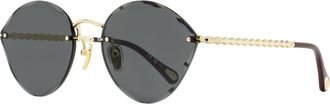 Chlo&eacute; Womens Beveled Rimless Sunglasses CH0253S 001 Gold/Bordeaux 58mm