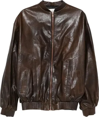 Magda Butrym Zip-front Leather Bomber Jacket