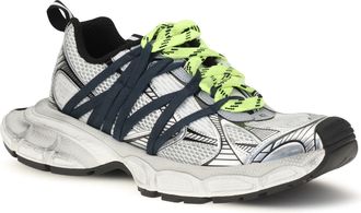 Balenciaga Mens 3xl Interlace Sneakers Grey Mix-Fl Yellow Mix/fl