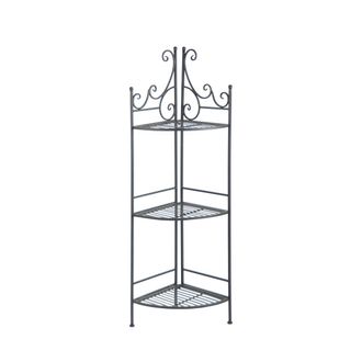 Esschert Design Estanter&iacute;a Esquinera Plegable De 3 Niveles En Hierro