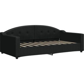 vidaXL Sof&aacute; Cama Sin Colch&oacute;n Tela Negro 90x190 Cm Vidaxl