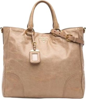 Prada Pre-owned Tote Bags, female, Beige, Size: ONE SIZE Pre-owned Vintage Tote Bag