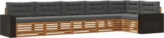 vidaXL Conjunto De Sof&aacute;s De Exterior 6 Uds. Natural Y Antracita Vidaxl
