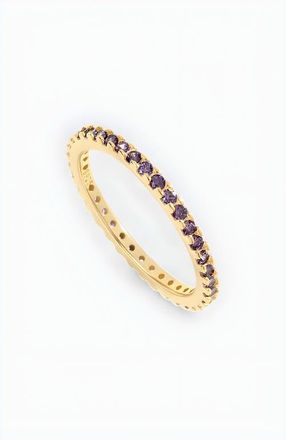 Mint & Lily February Birthstone Eternity Stacking Ring in 18K Gold Over Sterling Silver at Nordstrom, Size 6