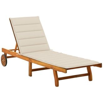 vidaXL Tumbona De Jard&iacute;n Con Coj&iacute;n Madera Maciza De Acacia Vidaxl