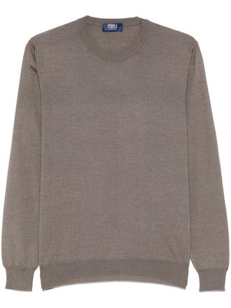 Fedeli fine-knit jumper - men - Silk/Cashmere - 52 - Brown