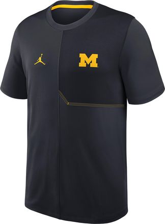 Nike Jordan Mens Michigan Sideline Coach Jordan Brand Dri-FIT College Top in Blue | 0JB20BPGMWN-GQK