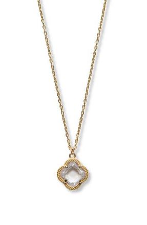 Argento Vivo Cubic Zirconia Quatrefoil Pendant Necklace in Gold at Nordstrom Rack