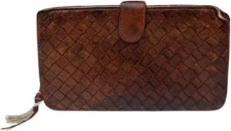 Bottega Veneta Pre-owned Vintage leren portemonnee - Dames - Vintage Accessoires - Bruin - ONE Size - Leer - Vintage