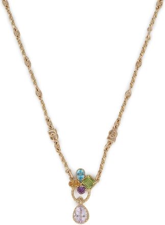Dolce & Gabbana 18kt yellow gold Rainbow gemstone pendant necklace - women - 18kt Yellow Gold - One Size