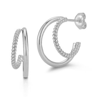 Glaze Jewelry Sterling Silver Double Hoops