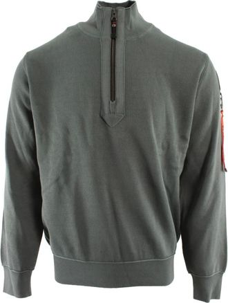 Parajumpers Hoodies & sweatvesten, Heren, Grijs, M, Katoen, Basic Scoe Half-zip Jumper