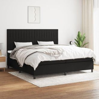 vidaXL Vidaxl - Cama Box Spring Con Colch&oacute;n Tela Negro 200x200 Cm