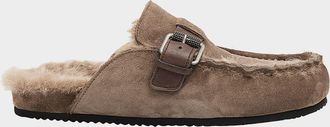 Brunello Cucinelli Suede Shearling-Lined Mules