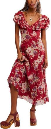 Free People Intimately FP Forsythia Maxi Dress in Richest Red Combo at Nordstrom, Size 12